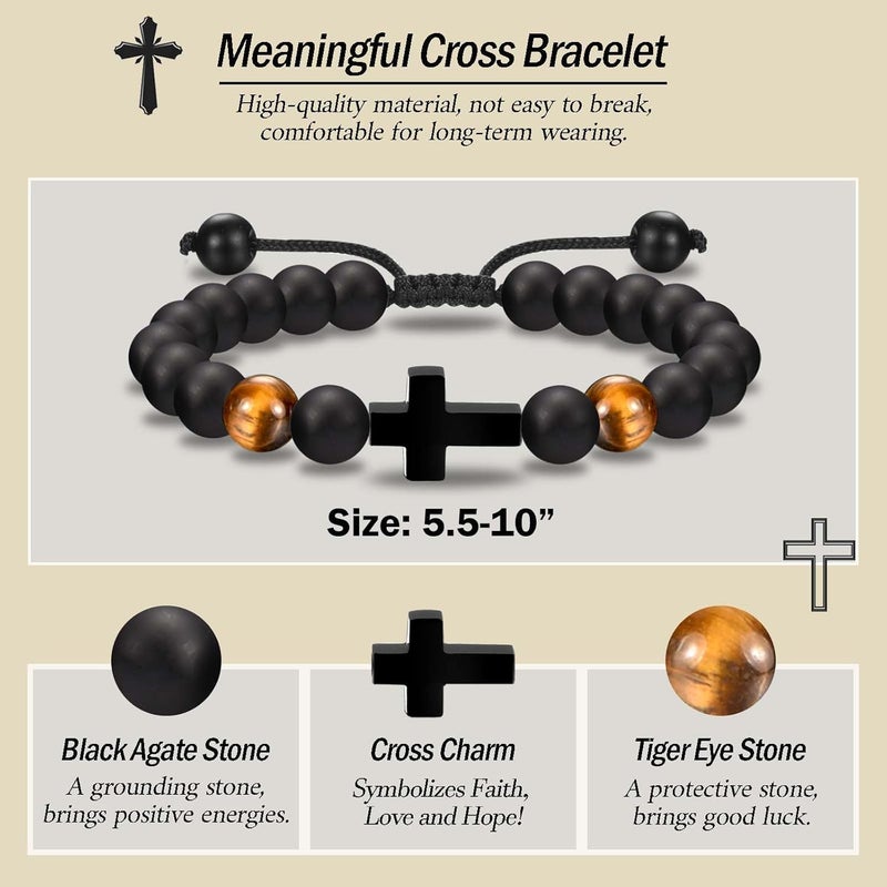 EFVISD Store Cross Bracelet Gifts for Boys Girls, Easter Basket Stuffers Baptism Communion Confirmation Birthday Christmas Valentines Graduation Gifts for Son Grandson Nephew Brother Daughter Granddaughter Niece - Image 4